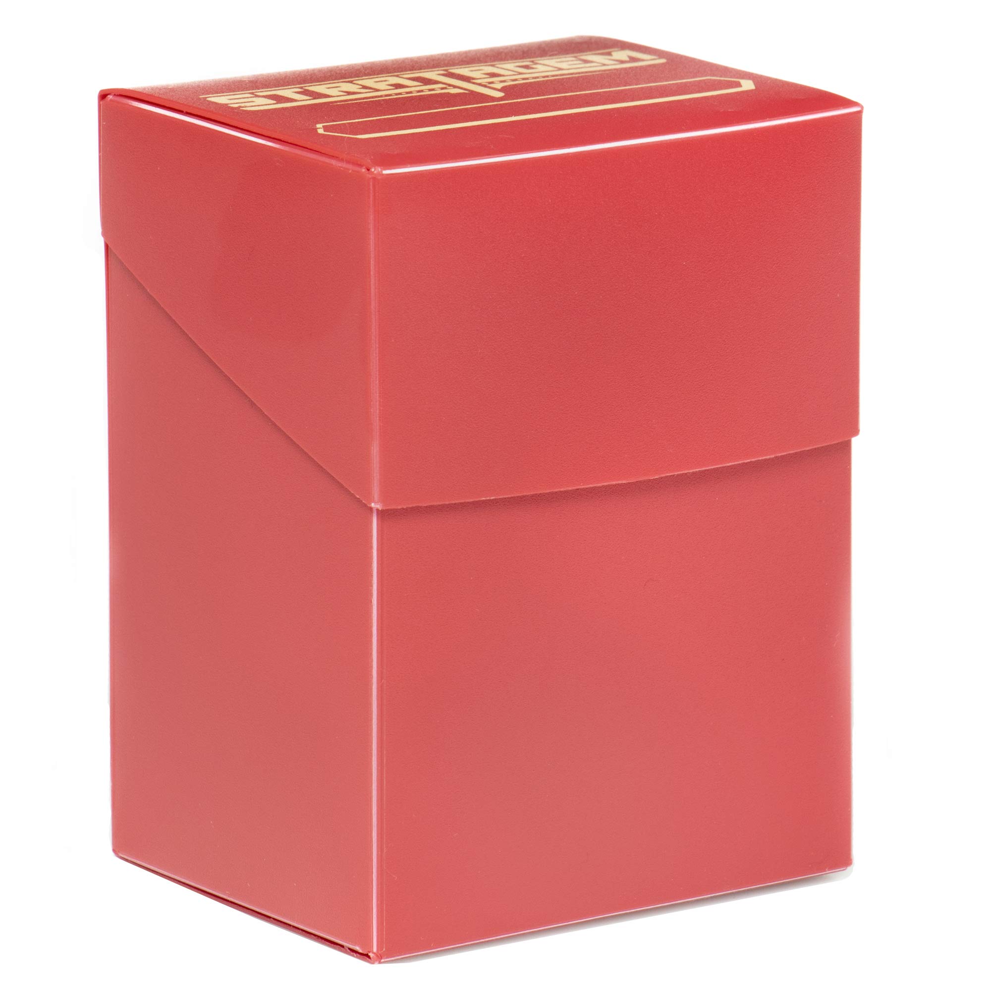 Stratagem Red Modern Rectangular Card Box with Divider - Premium Deck Storage for MTG, Pokemon & Yu-Gi-Oh Trading Card Games (1 Pack) - Perfect for Game Nights & Card Collection Organization