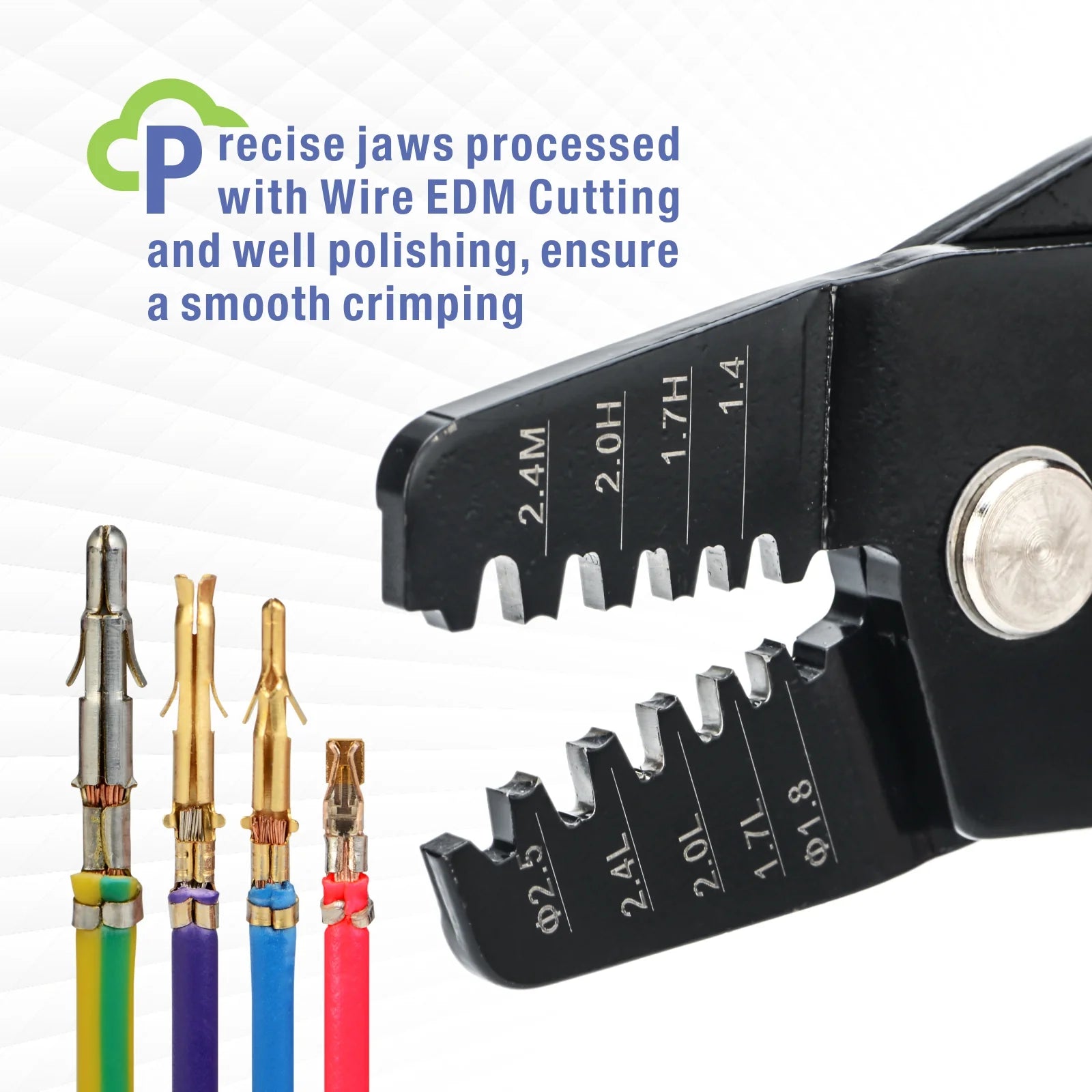 IWS 1440L Open Barrel Terminals Crimper Tool for AWG28-14 Contacts - Compatible with JST, Molex, TE, HRS Connectors - Perfect for Automotive, Electronics, and DIY Wiring Projects