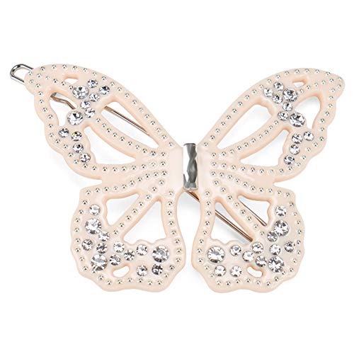 French Design Butterfly Hair Clip for Women & Girls - Handcrafted Cellulose Acetate Barrette with Rhinestones - Elegant Hair Accessory for Valentines, Christmas & Special Occasions - Perfect for Weddings, Parties & Everyday Wear