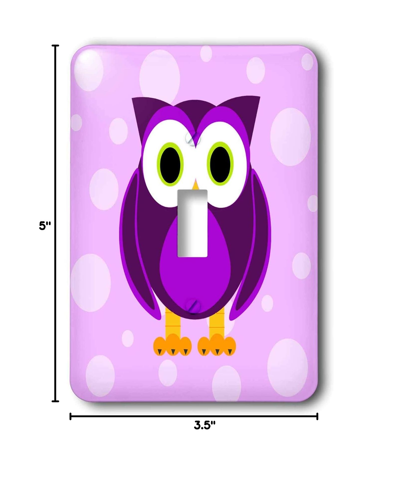 Cute Purple Owl Light Switch Cover - Single Toggle Switch Plate for Home Decor, Kids Room & Nursery (3dRose LLC lsp_13757_1) - Perfect for Bedroom, Bathroom & Office Lighting Upgrade
