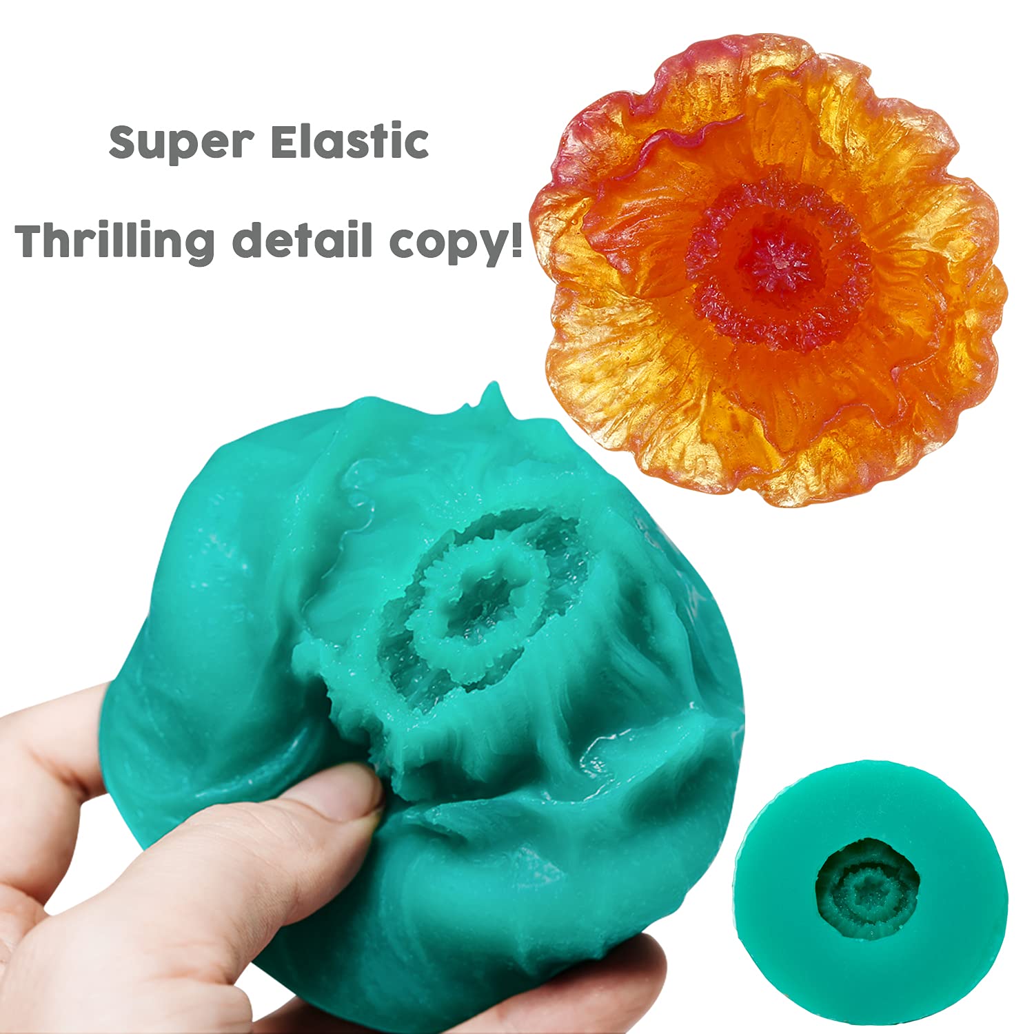 BBDINO 70.56 Oz Super Elastic Liquid Silicone Rubber Mold Making Kit - 1:1 Volume Ratio for DIY 3D Resin Casting, Jewelry, Soap & Candle Molds - Jade Green Food Safe Silicone for Arts & Crafts Projects