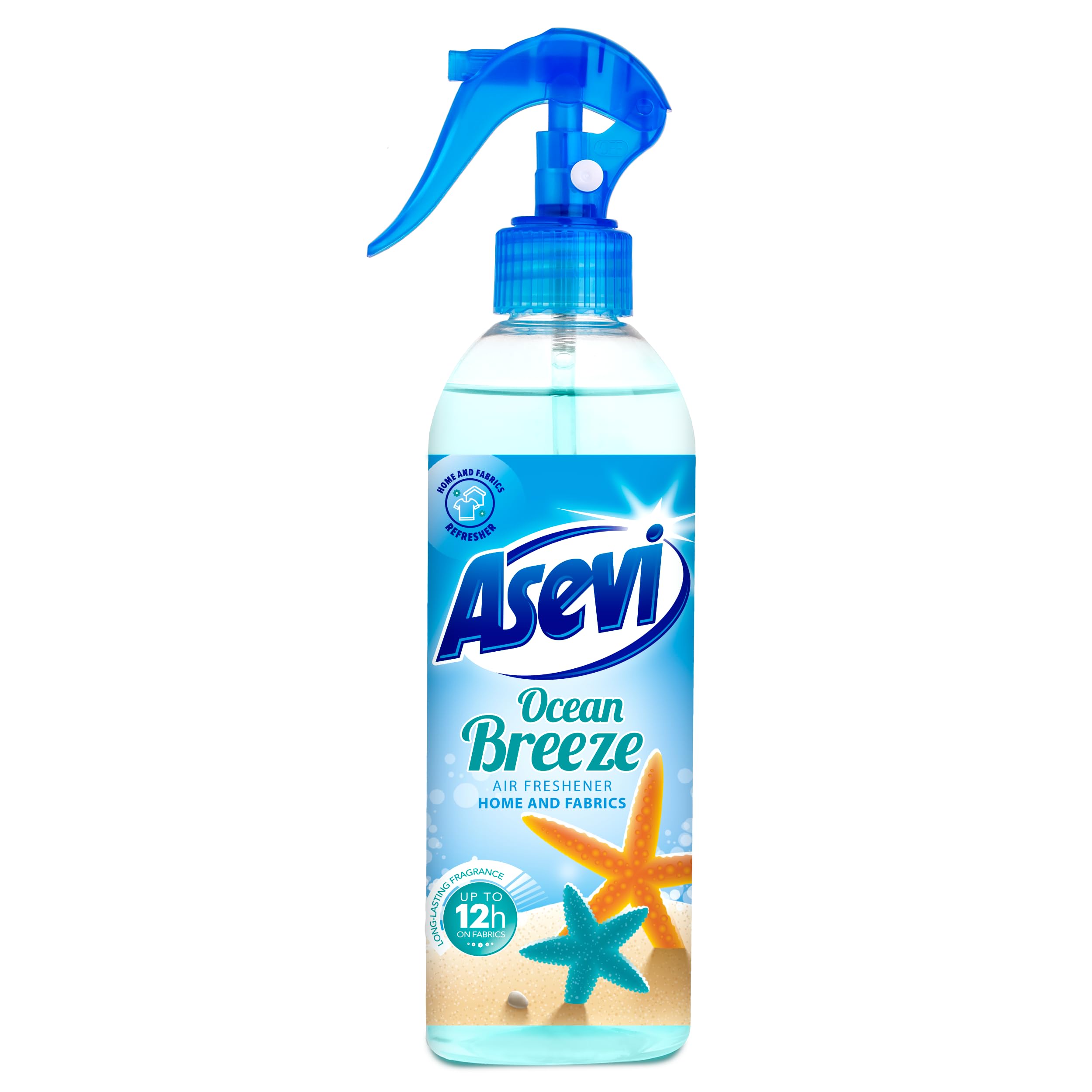 Asevi Air Freshener Spray - Long-Lasting Ocean Breeze Scent for Home, Room & Fabric - 400ml Refreshing Spray - Perfect for Living Rooms, Bedrooms, Cars & Offices