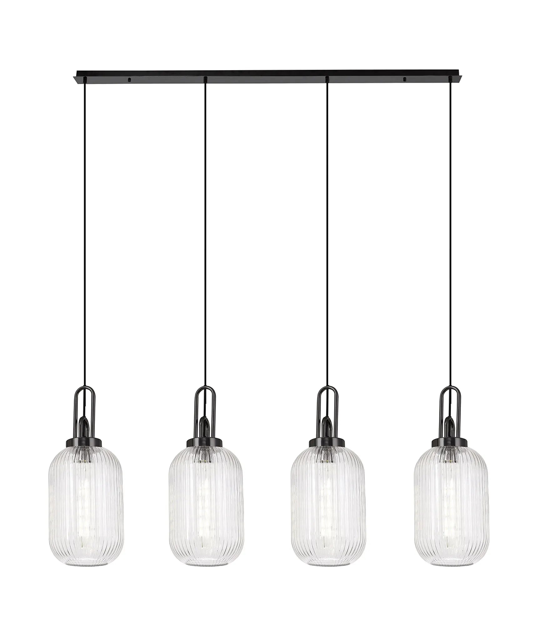 Cadiz 4Lt Linear Pendant Light Fixture - Modern Brushed Nickel/Matte Black/Bronze Finish - Perfect for Kitchen Island, Dining Room & Office Lighting