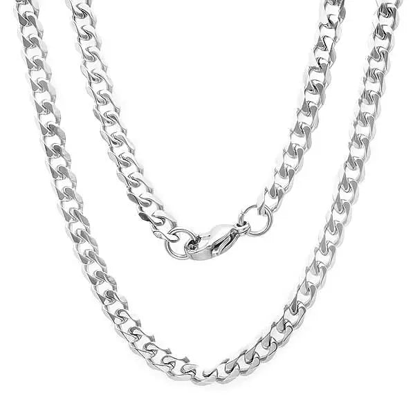 Steeltime Slim Cuban Chain Necklace for Men & Women - 18K Gold Plated Stainless Steel Minimalist Necklace - Perfect for Casual Wear, Date Night & Gifts