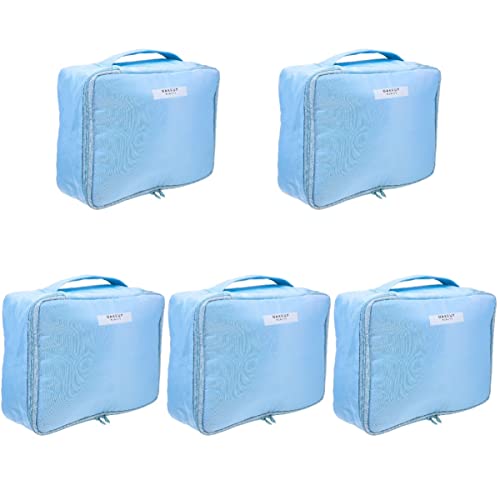 FRCOLOR 5-Pack Large Makeup Bags for Travel - Waterproof Cosmetic Organizer with Brush Pouch, Portable Toiletry Bag for Women, Perfect for Gym, Vacation & Daily Use