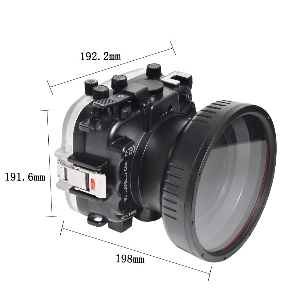 Fujifilm X-T30 16-50mm & 18-55mm Underwater Camera Housing Case - 40m/130ft Depth Rating for Scuba Diving & Snorkeling Photography