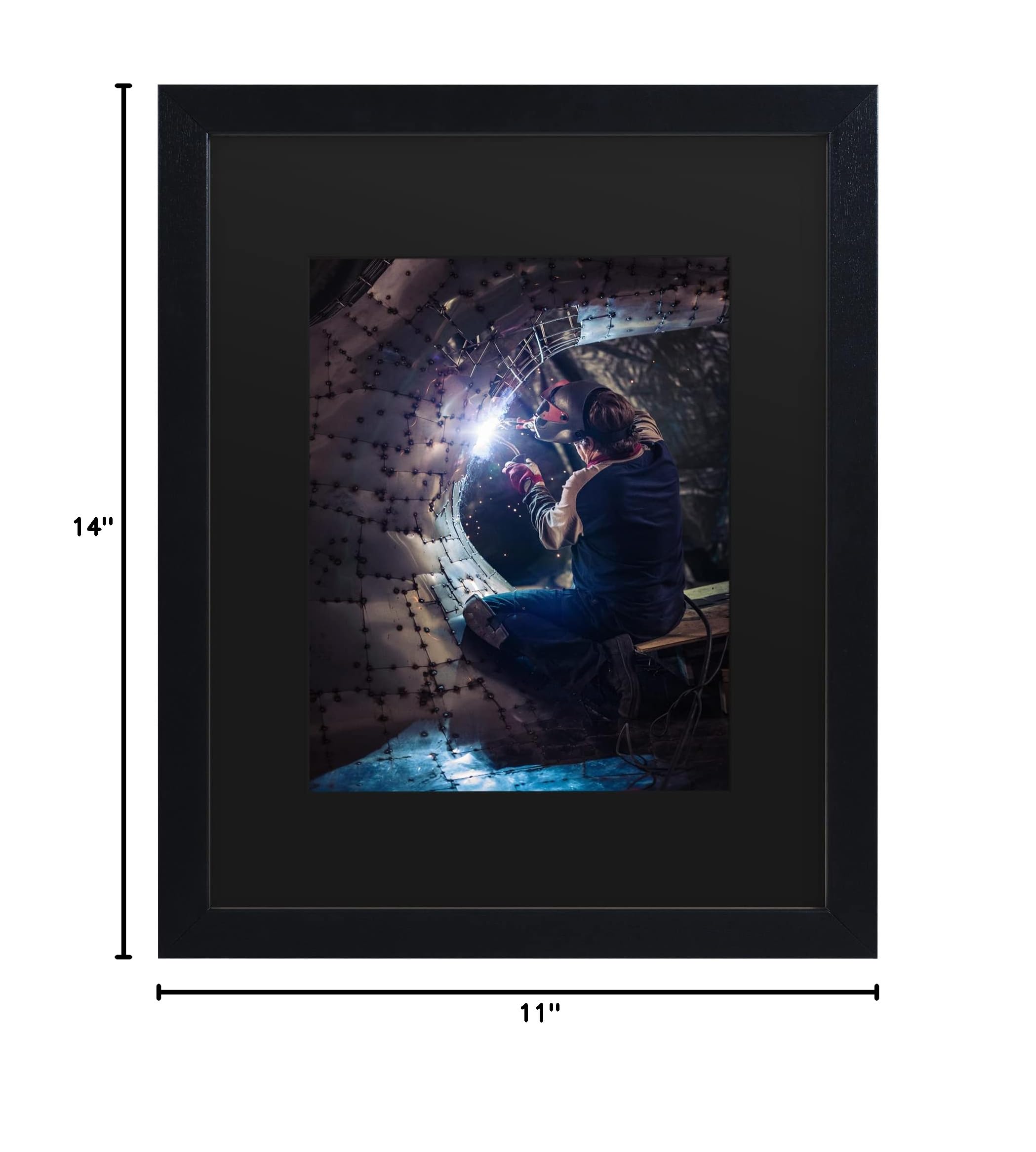 Carlos Grury Santos 'Welder In Tunnel' Canvas Wall Art Print - Modern Industrial Home & Office Decor for Living Room, Bedroom or Workspace