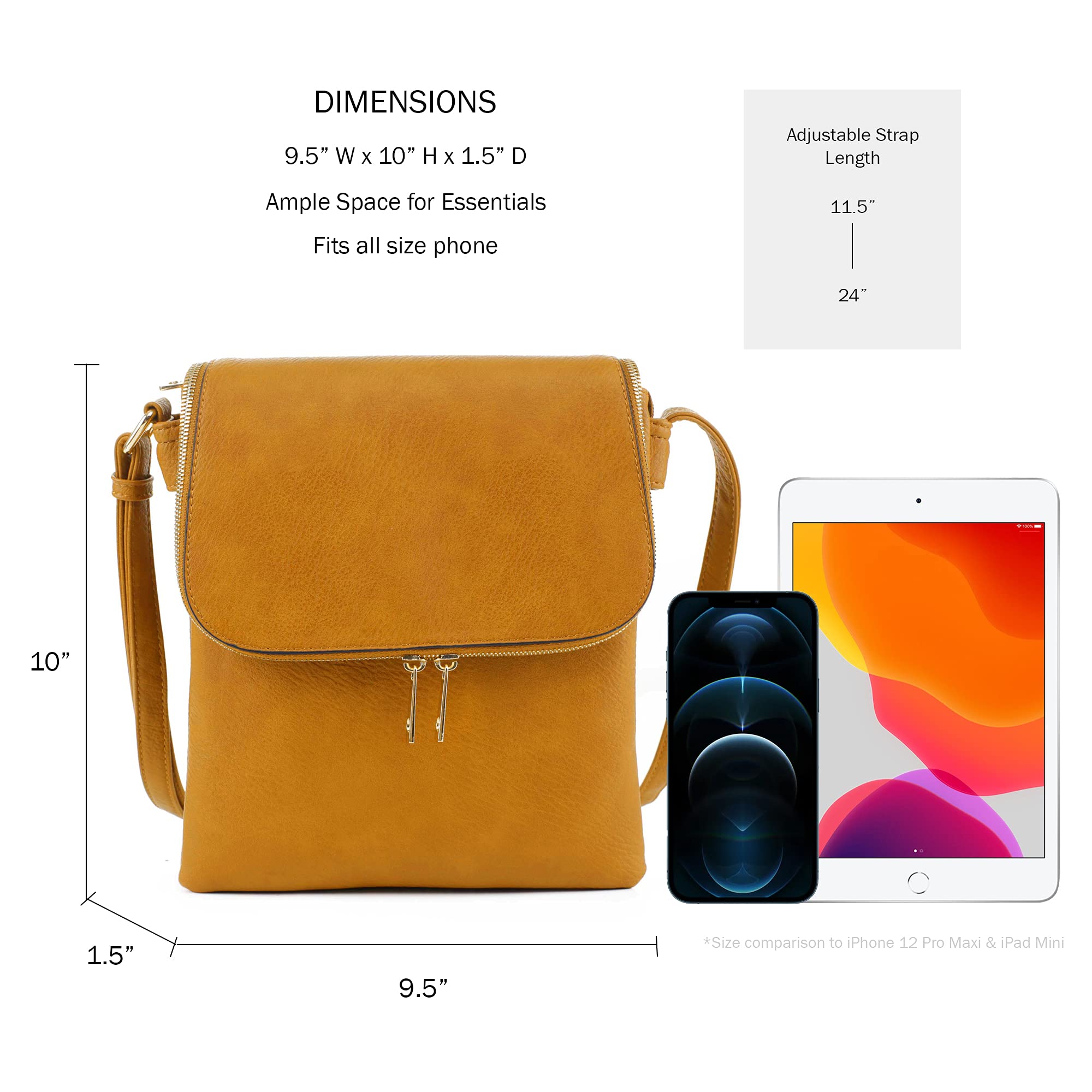 JESSIE & JAMES Cheyanne Concealed Carry Crossbody Purse with Lock & Key - Secure Anti-Theft Bag for Women's Everyday Use, Travel & Shopping