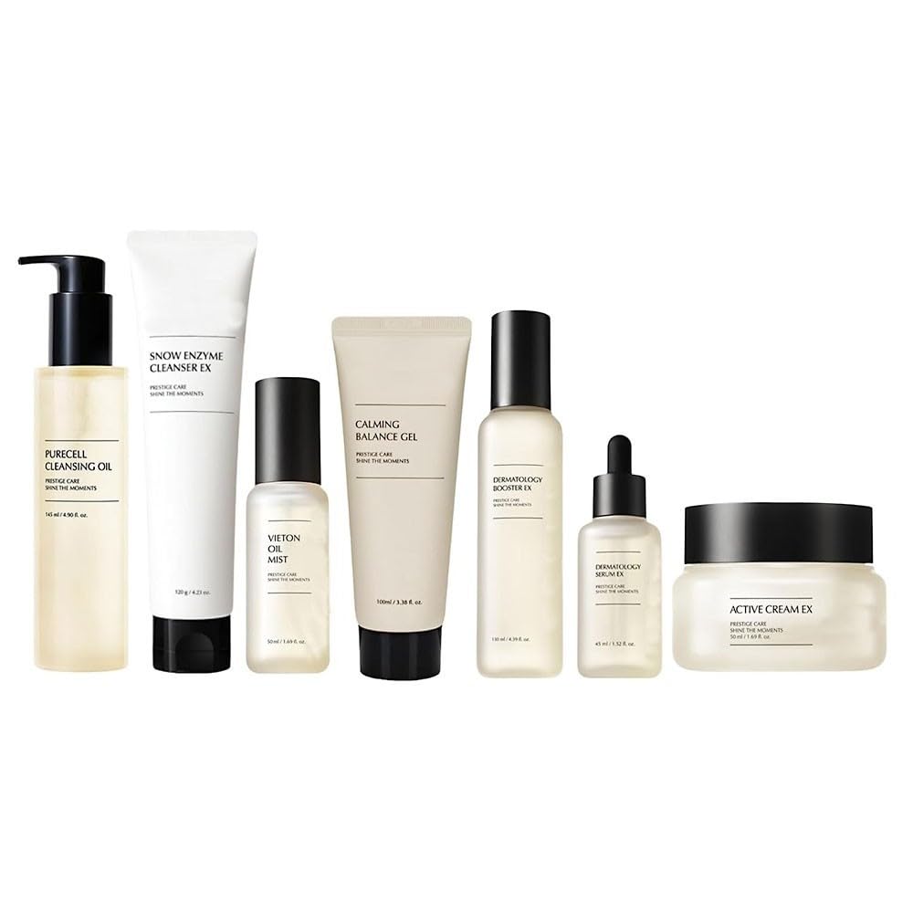 In-ceellderm Daily Ritual Kit for Radiant Skin - 7-Piece Skincare Set with Cleanser, Oil, Mist, Gel, Booster, Serum & Cream | Suitable for All Skin Types | Perfect for Morning & Night Beauty Routine