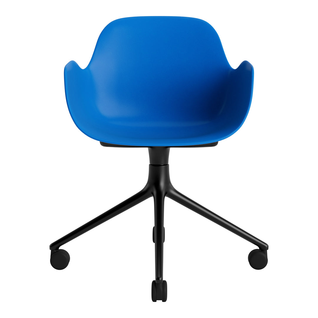 Modern Form Armchair with 4-Wheel Swivel Base - Ergonomic Office Chair for Home & Workspace - Perfect for Desks, Living Rooms, and Study Areas