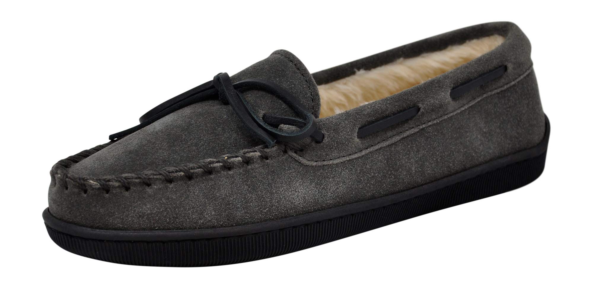 Minnetonka Women's Hardsole Pile-Lined Moccasin Slippers - Cozy Indoor/Outdoor House Shoes for Relaxation & Comfort at Home