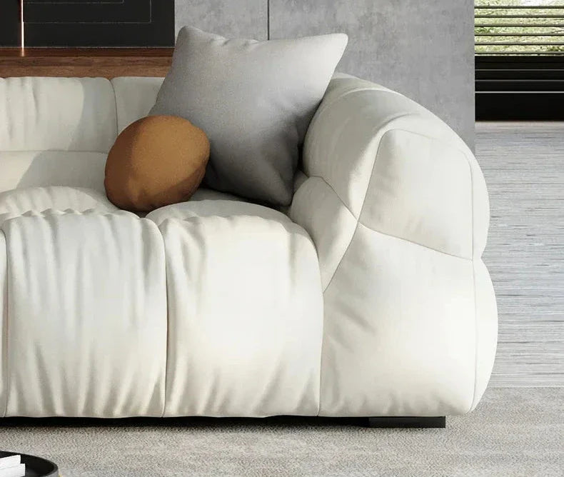 Luxury Sectional Puff Sofa Set for Living Room - Comfortable & Durable Modern L-Shaped Couch with Soft Fabric - Perfect for Family Gatherings, Movie Nights and Small Space Apartments