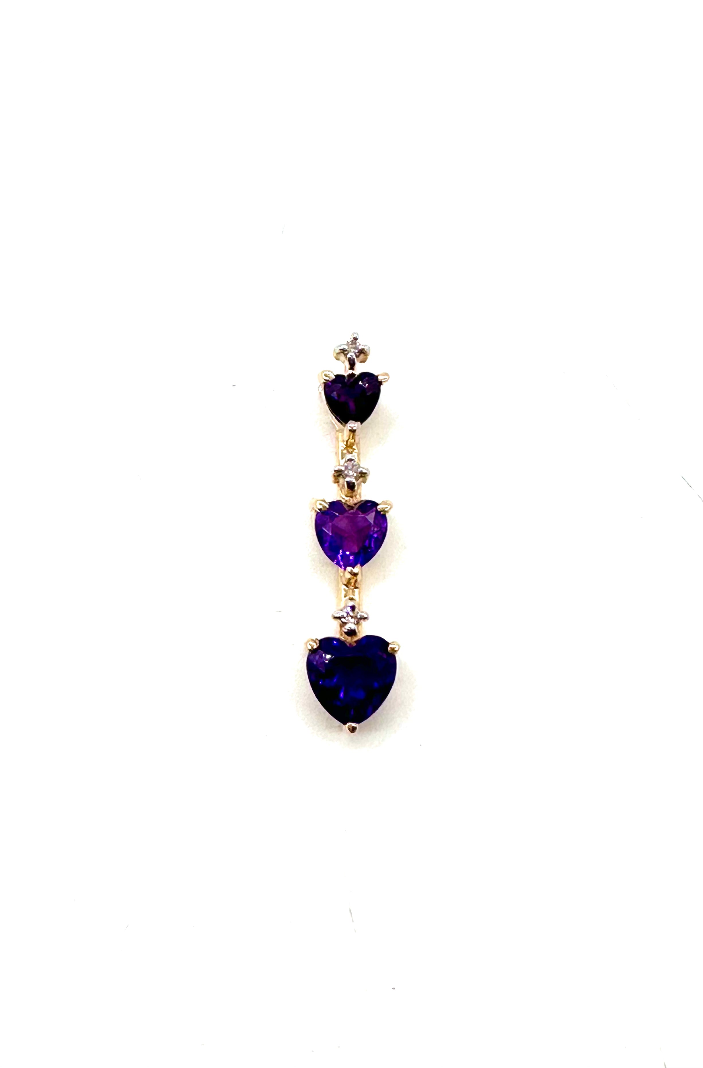Natural Amethyst Heart Drop Pendant Necklace - Elegant Purple Gemstone Jewelry for Women - Perfect for Valentine's Day Gifts, Anniversary Presents & Spiritual Healing
