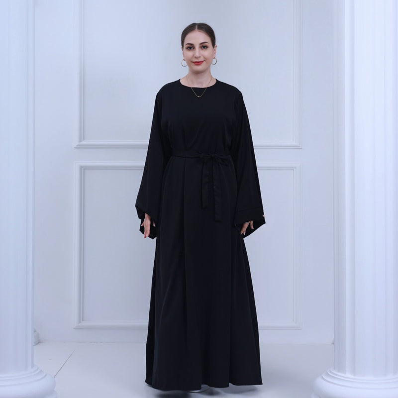 Muslim Women's Traditional Plain Nida Long Robe Abaya Dress - Modest Islamic Prayer Dress for Mosque & Special Occasions