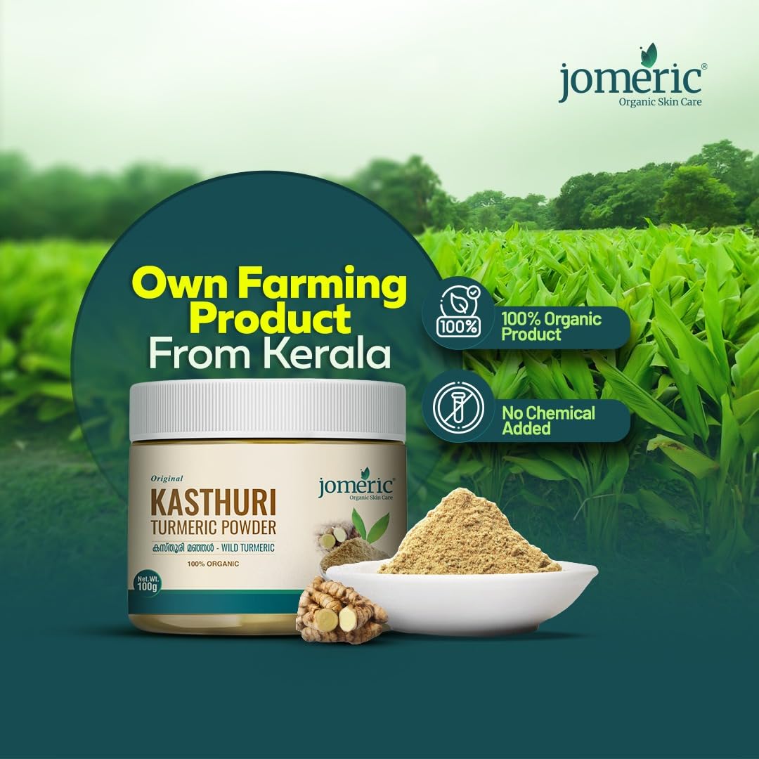 Organic Kasthuri Turmeric Powder 100g | Pure White Turmeric Powder (Kasturi Haldi) | Natural Skin Brightening Face Mask for Men & Women | Wild Kasthuri Manjal Powder for Glowing Skin & Hair Care | DIY Beauty Recipes & Ayurvedic Remedies