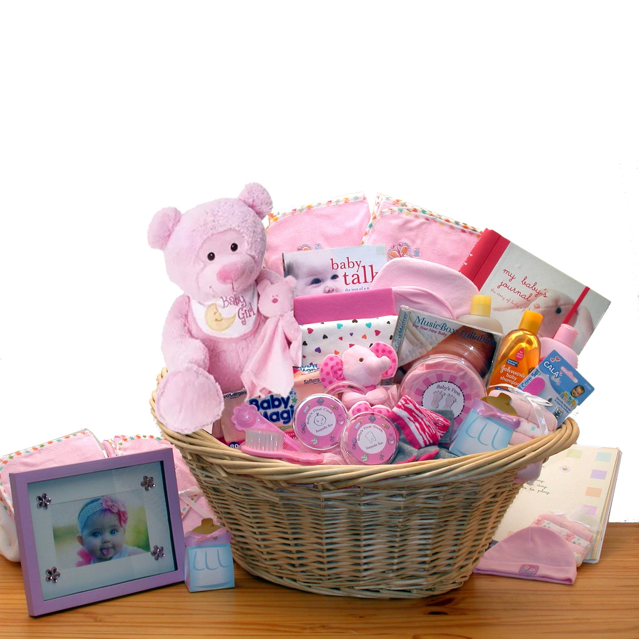 Ultimate Newborn Baby Girl Gift Basket - 30+ Baby Essentials for New Parents | Perfect Welcome Home Gift for Baby Shower, Christening & First Birthday