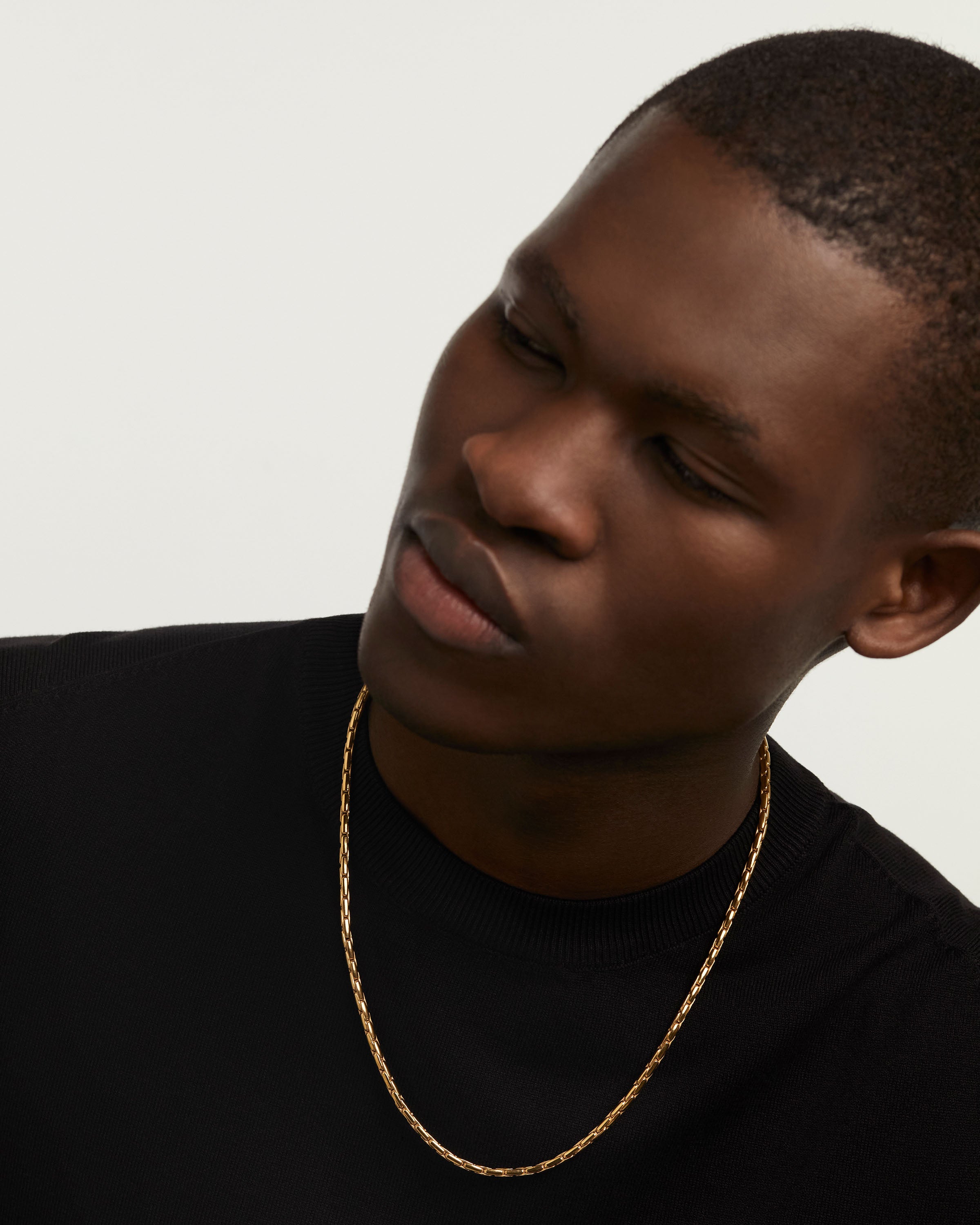 Large Boston Chain Necklace for Men - 18K Gold Plated Stainless Steel Hip Hop Jewelry - Perfect for Gifts, Parties & Streetwear Fashion