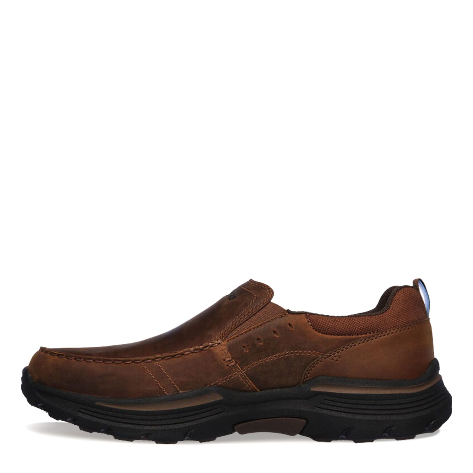 Skechers Men's Expanded Seven-O Leather Slip-On Moccasin Shoes - Comfortable Casual Loafers for Work, Travel & Everyday Wear
