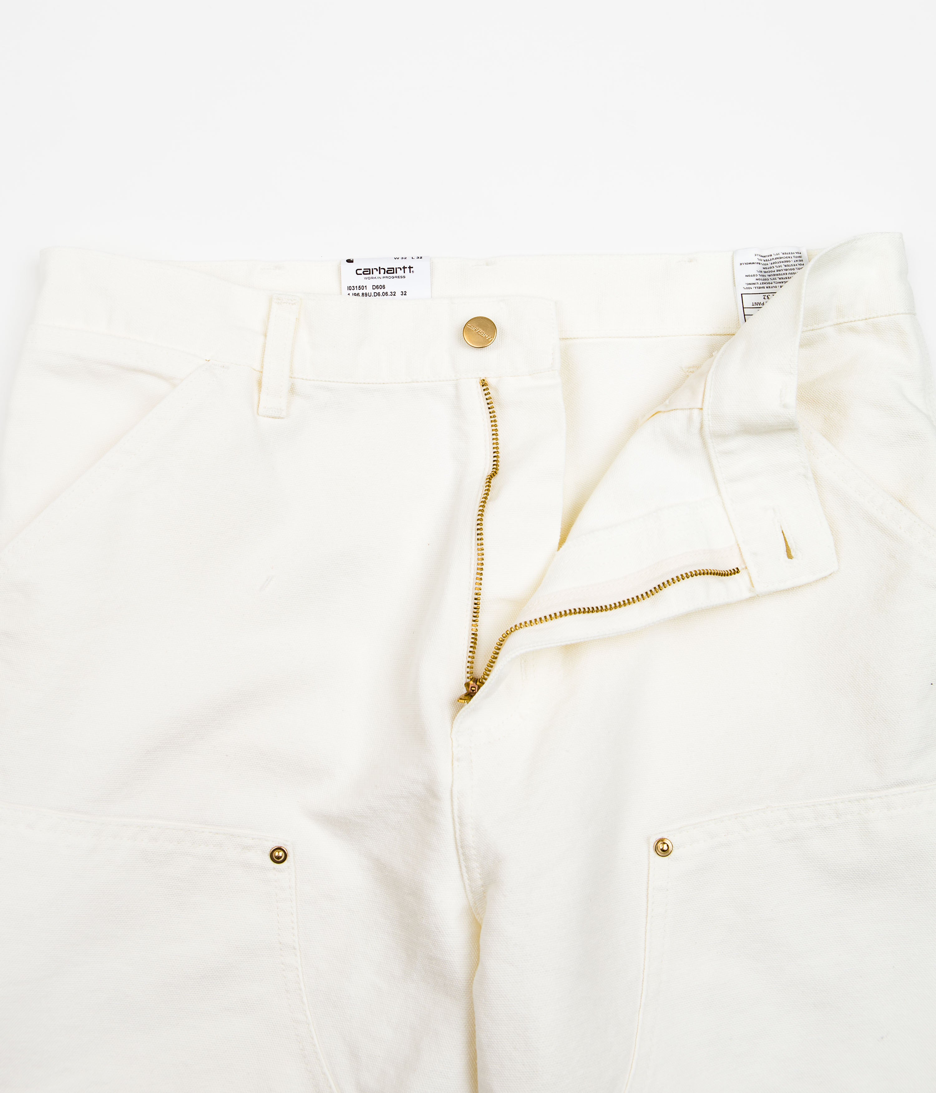 Carhartt Men's Double Knee Work Pants with Wax Coating - Durable & Water-Resistant for Construction, Farming & Outdoor Workwear