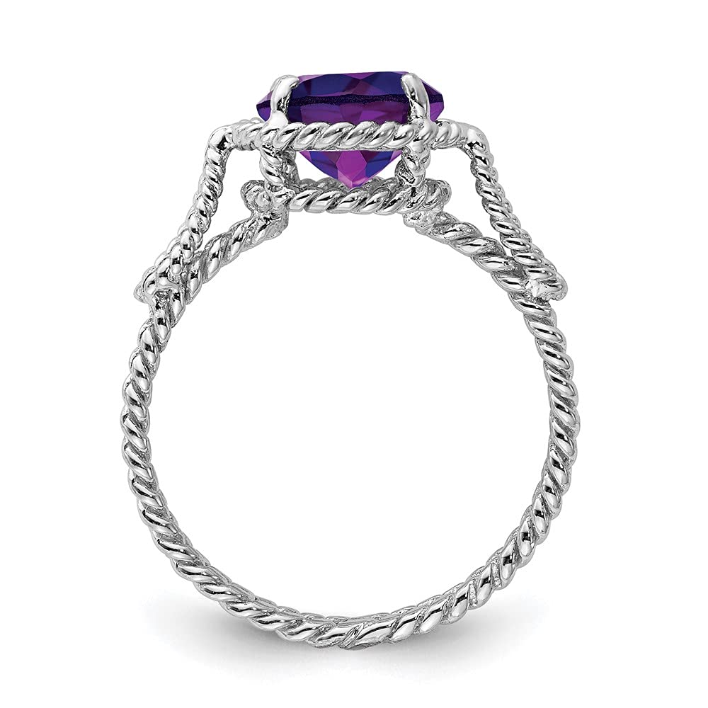 925 Sterling Silver Amethyst Twisted Circle Ring for Women - Dainty Purple Gemstone Jewelry - Perfect Gift for Her, Birthday, Anniversary & Valentine's Day - Elegant Everyday Wear & Special Occasions