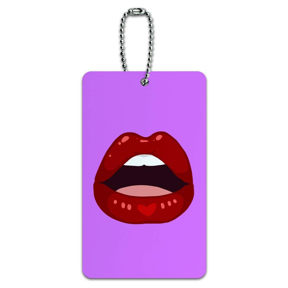 Seductive Luscious Open Mouth Lips Luggage Tag - Waterproof Carry-On ID Tag for Suitcases & Travel Bags - Perfect for Airports, Vacations & Business Trips