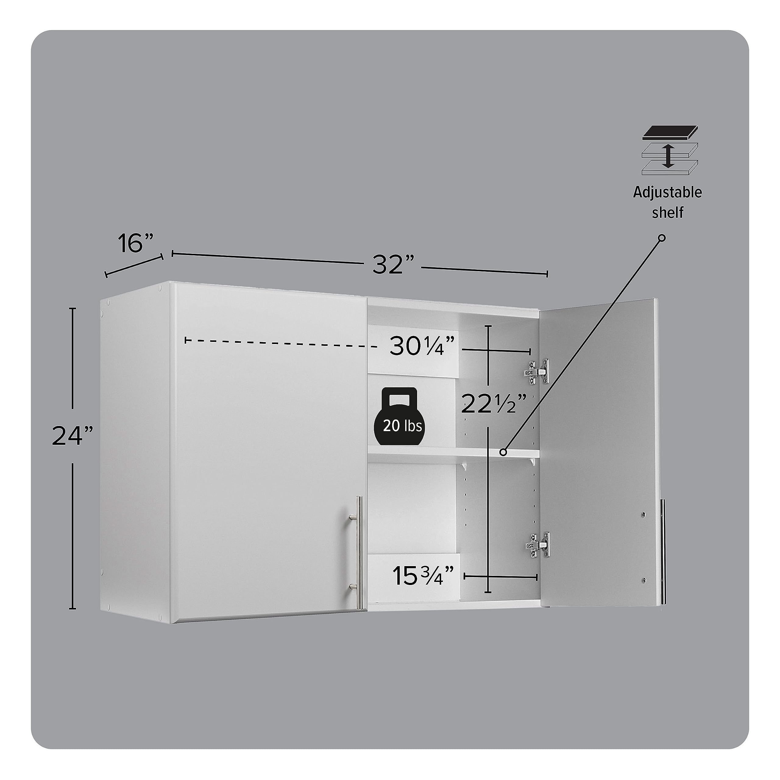 Wall Mounted Garage Cabinet - Prepac Elite 24