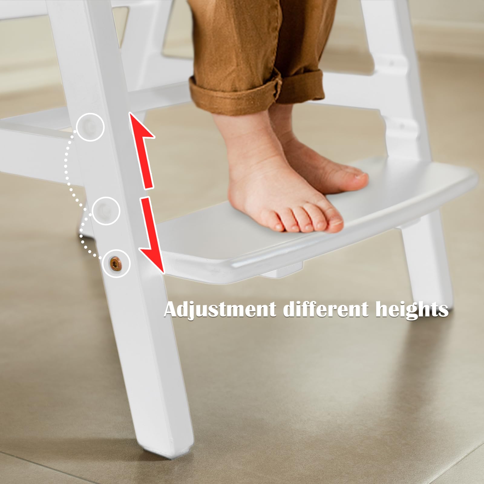 Premium Solid Wood Toddler High Chair - Adjustable Height Growing Chair for Kids, Convertible Dining & Study Chair - Perfect for Mealtime, Learning & Play