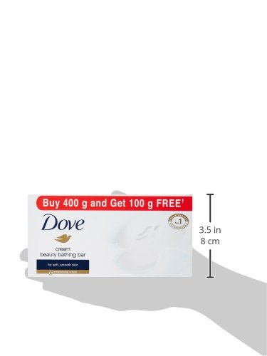 Dove Cream Beauty Bathing Bar with 1/4 Moisturizing Cream for Softer, Smoother Skin - 100g (Pack of 4 + 1 Free) | Gentle Cleansing & Hydrating for Dry Skin - Perfect for Daily Shower, Spa & Travel