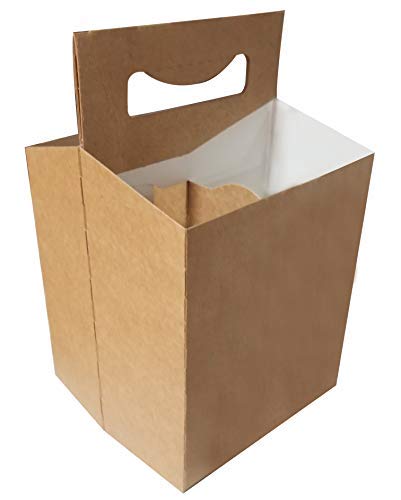 4 Pack Kraft Paper Beer Bottle Holders for 12oz Bottles - Eco-Friendly 6-Pack Carrier for Parties, BBQs & Picnics