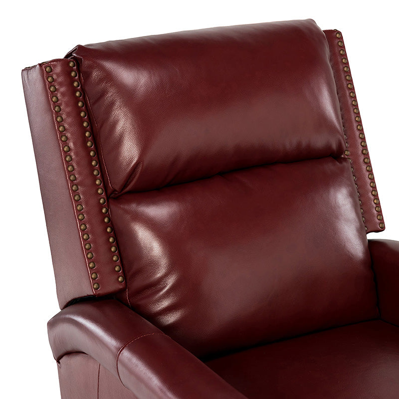 Canace Modern Genuine Leather Manual Glider Rocker Recliner Chair - Comfortable Swivel Lounge Chair for Living Room, Nursery, and Office Relaxation