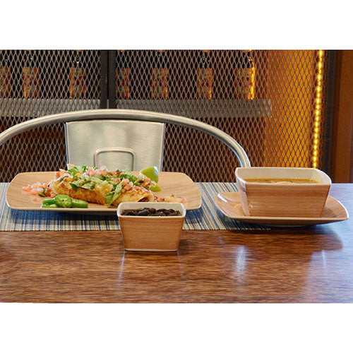 FOH Platewise Mod Square Bowl - 5 oz Bamboo Serving Bowl for Salads, Sides & Snacks | Eco-Friendly & Stylish Tableware for Home & Restaurants