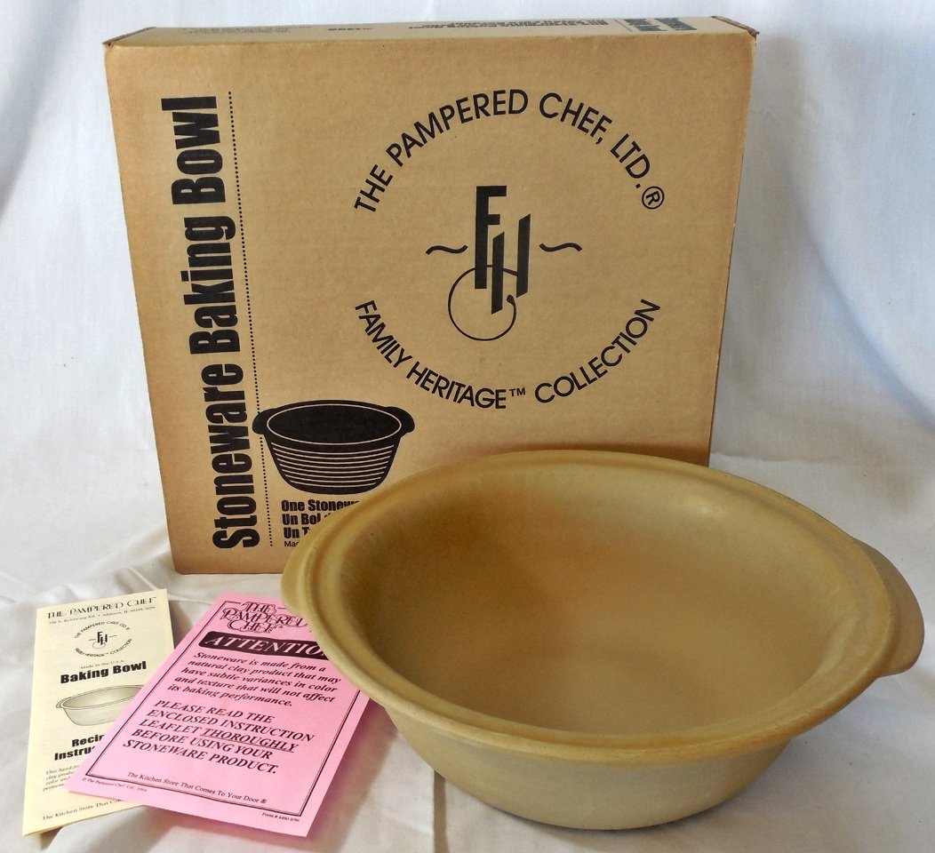 The Pampered Chef Stoneware Baking Bowl - Premium Ceramic Oven Safe Dish for Baking, Cooking & Serving - Perfect for Casseroles, Soups, Desserts & Family Meals