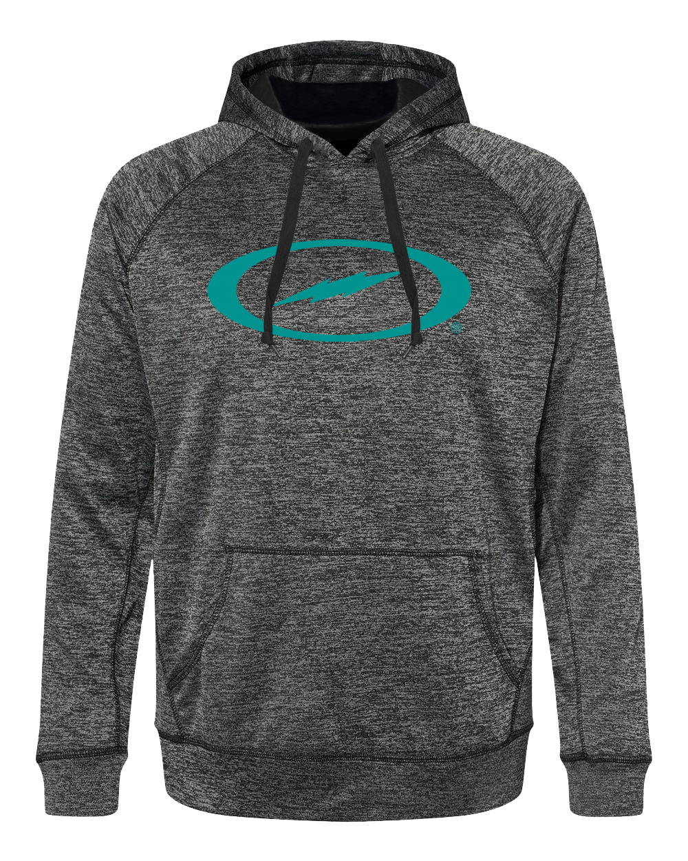Storm Oval Bolt Teal Performance Hoodie for Men & Women - Lightweight Athletic Pullover with Moisture-Wicking Fabric - Perfect for Running, Gym Workouts & Outdoor Activities