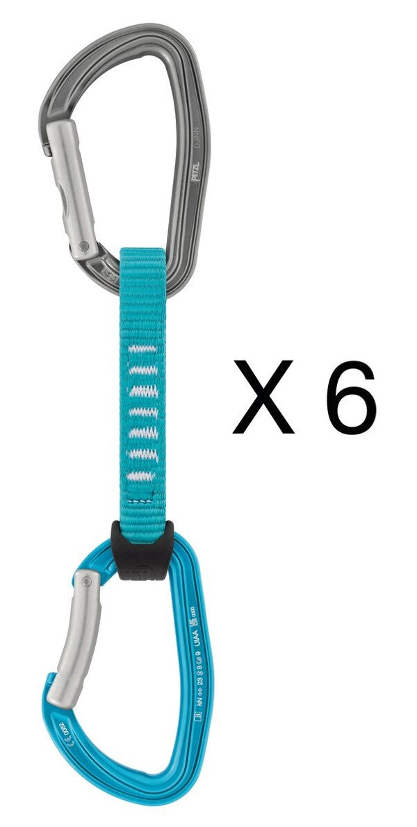 Petzl Djinn Axess Quickdraw 6 Pack - Lightweight Climbing Carabiners for Sport & Trad Climbing - Perfect for Rock Climbing, Mountaineering & Outdoor Adventures