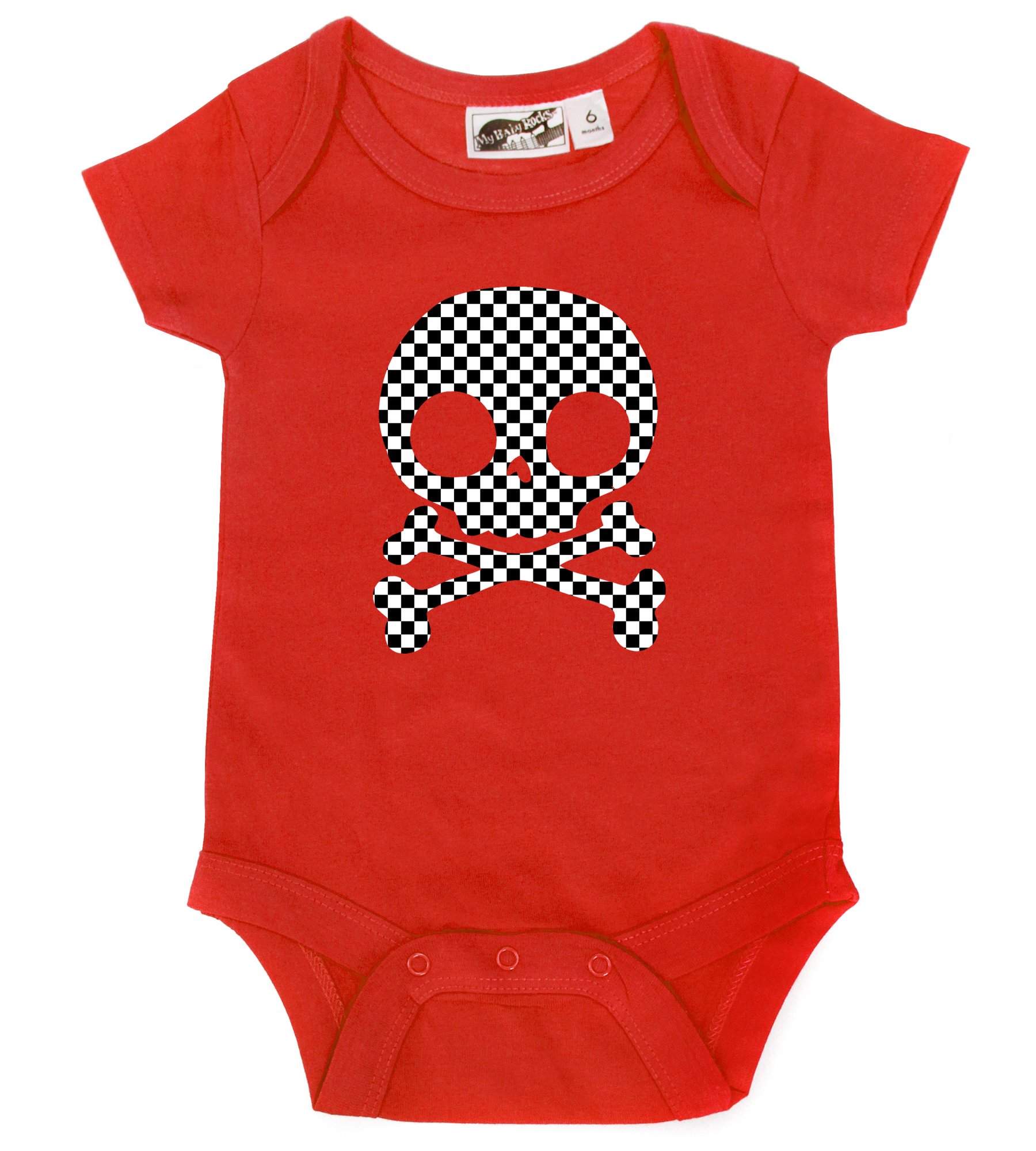 Checker Print Skull Red One Piece Swimsuit - Stylish Bathing Suit for Women, Beachwear, Pool Party, Summer Vacation Outfit
