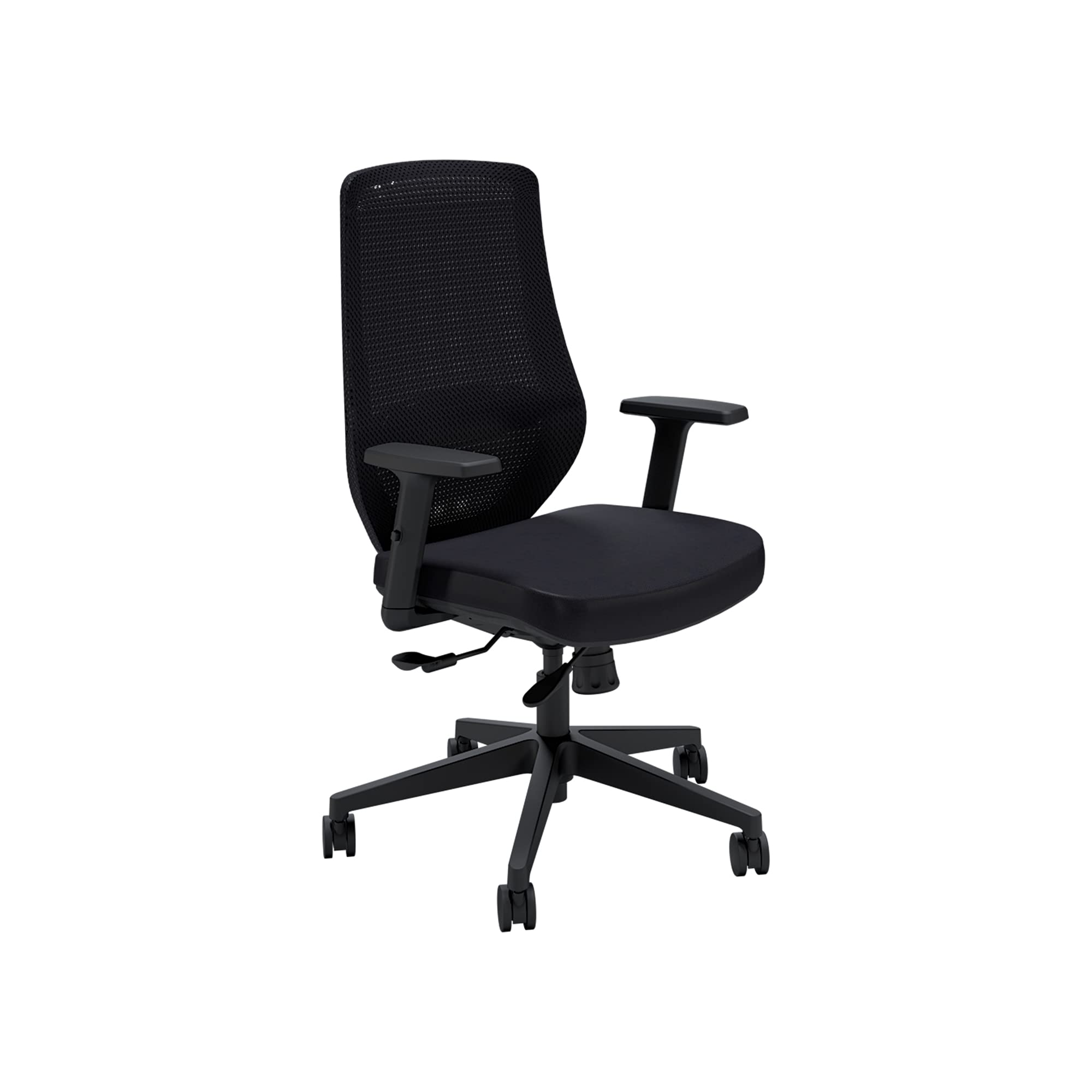 Varidesk Essential Task Chair - Ergonomic Mesh Office Chair with Adjustable Height, Lumbar Support & Breathable Backrest - Perfect for Home Office, Computer Work & Gaming Setup - Black (Easy Assembly)