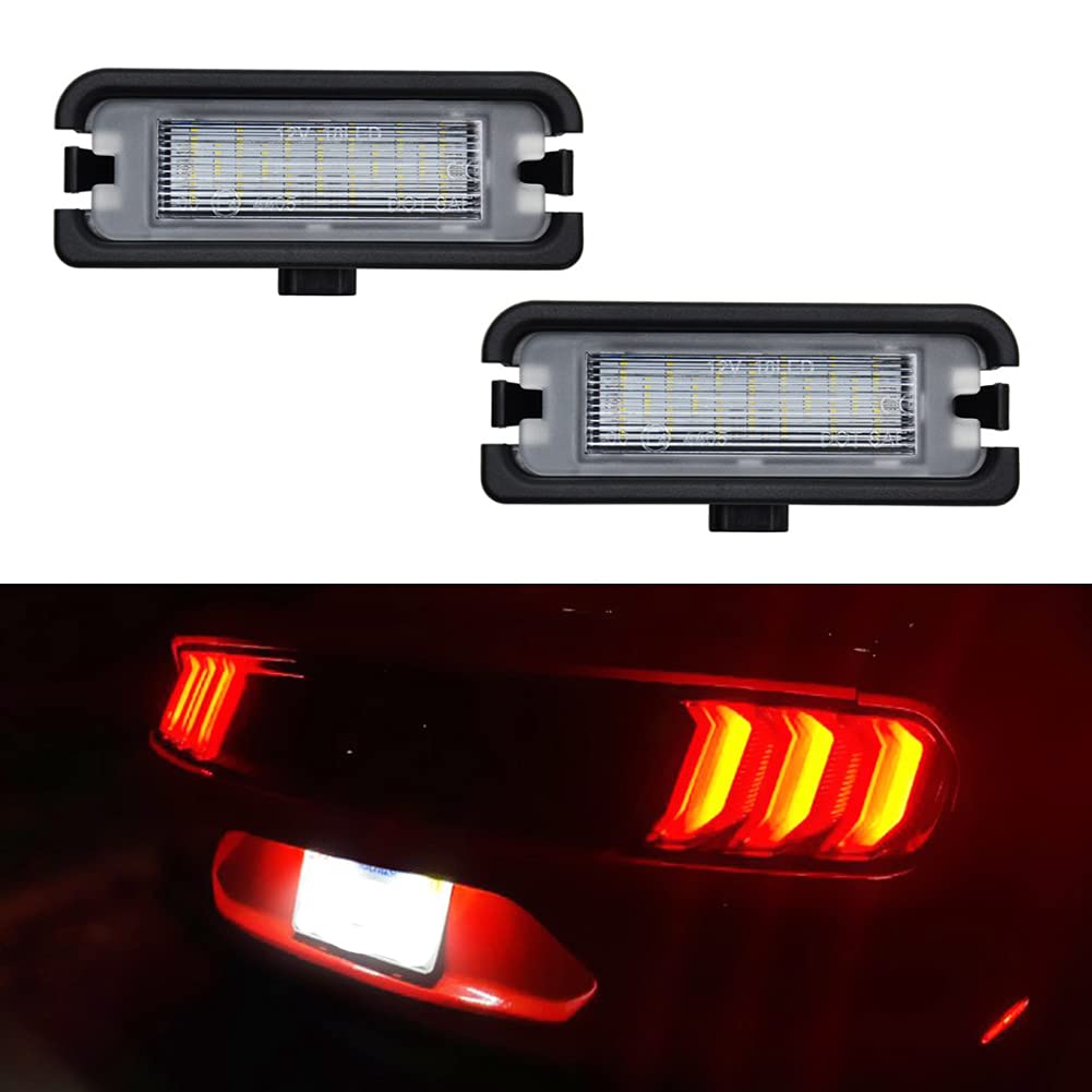 2Pcs LED License Plate Lights for Ford Mustang 2015-2019 - Super Bright SMD Xenon White LED Bulbs, Error Free, Easy Installation - Perfect for Night Driving & Enhanced Vehicle Appearance