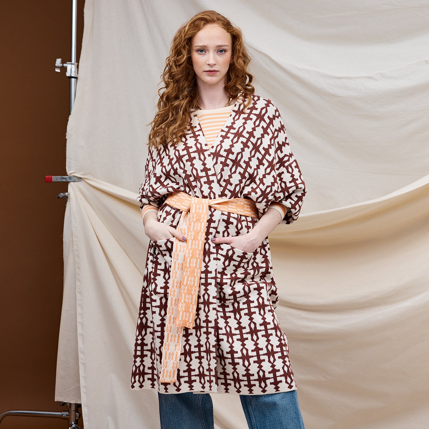 Amata Jacquard Robe for Women - Luxury Kimono Style Bathrobe with Floral Pattern - Perfect for Spa, Bridal Shower & Relaxation at Home