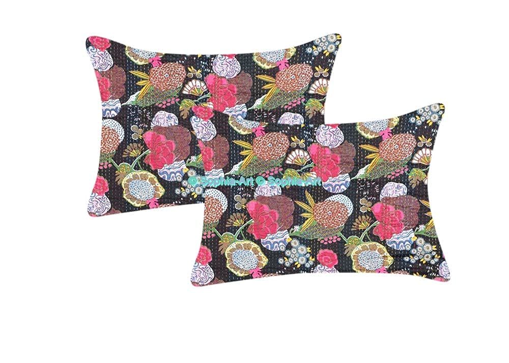 Sophia-Art Reversible Indian Kantha Quilt - Twin/King Size 108