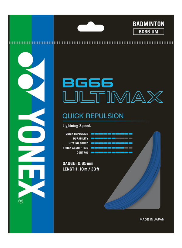 Yonex BG 66 Ultimax Badminton String - High Performance Badminton Racket String for Professional Players - Perfect for Tournaments & Training Sessions