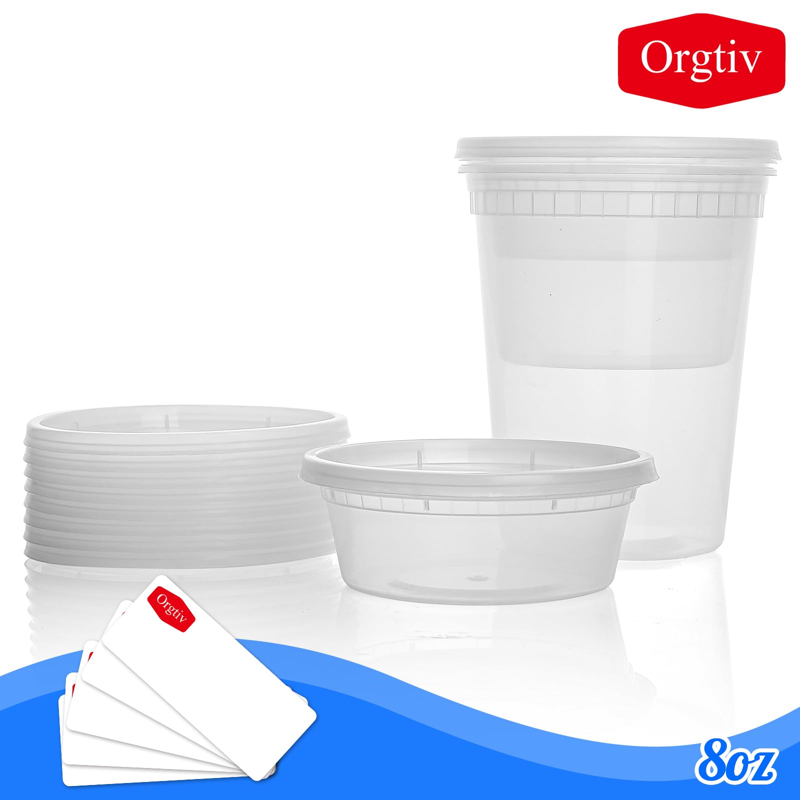 8oz 40-Pack Deli Containers with Lids - Leakproof, Microwave & Dishwasher Safe, Durable Food Storage Containers for Meal Prep, Takeout, Leftovers & Restaurant Use