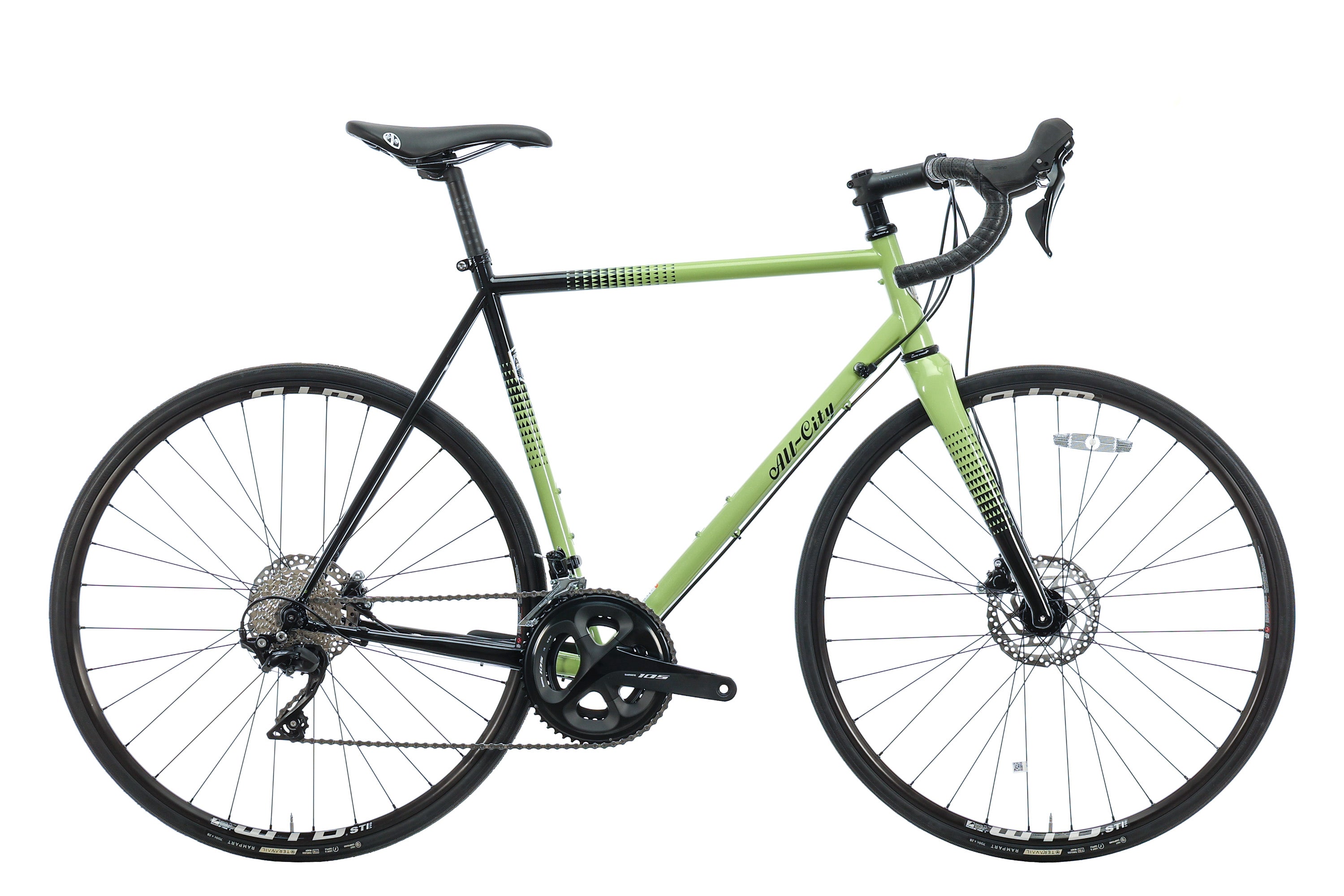 All City Zig Zag 105 Road Bike 2023 - 55cm Lightweight Aluminum Frame, Shimano 105 Groupset - Perfect for Commuting, Fitness Riding & Long-Distance Cycling