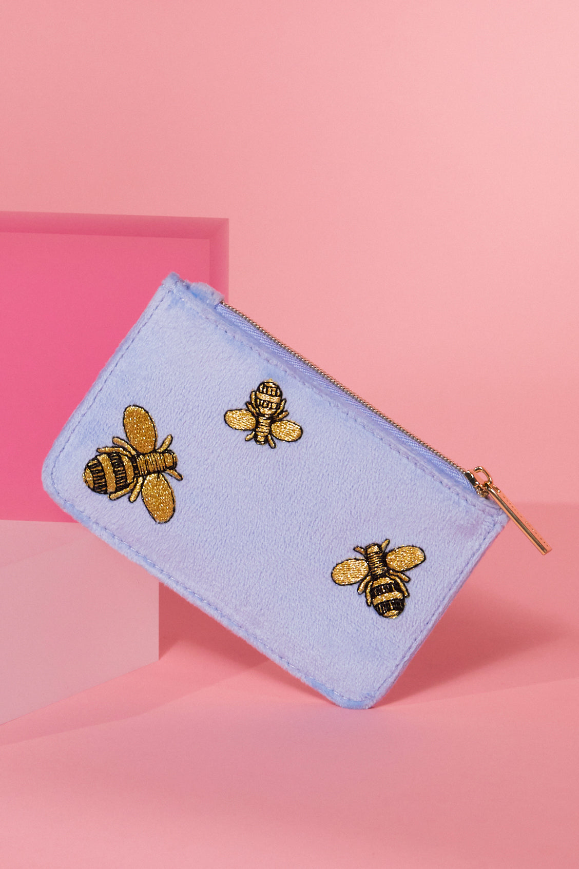 Embroidered Bees Card Holder Wallet - Stylish & Compact for Credit Cards, ID, and Cash - Perfect for Everyday Use, Travel, and Gifts