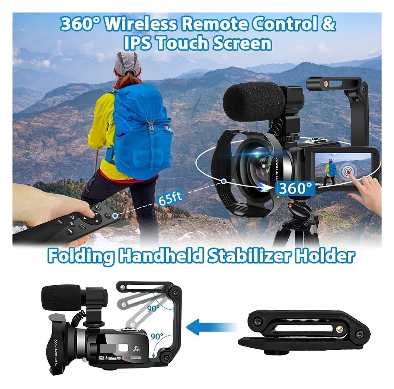 4K Video Camera for Live Streaming & Vlogging - Digital Camcorder with Wide Angle Lens & Night Vision, Perfect for YouTube, TikTok, Travel & Photography (No SD Card Included)