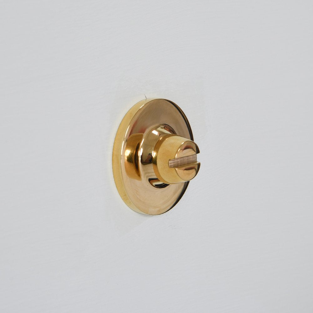 Polished Brass Oval Bathroom Thumbturn Lock - Vintage Style Privacy Door Handle for Bathroom, Bedroom & Closet - Easy Installation & Durable Finish