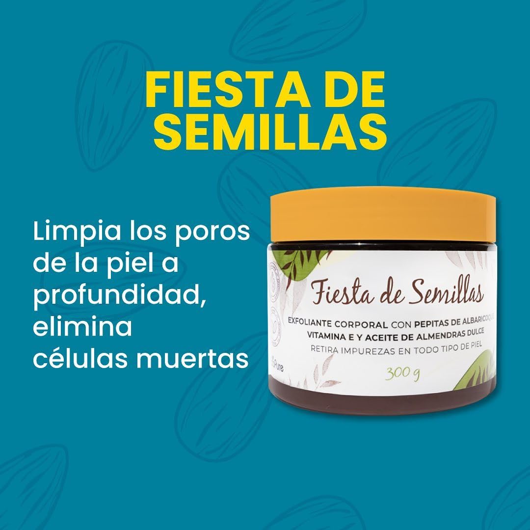 Fruto Salvaje 3-Piece Body Care Set: 300g Seed Party Body Scrub + 200g Mulata Body Mask + 200g Ivory Butter Body Moisturizer for Dry Skin - Exfoliating & Hydrating Skincare Routine for Spa Day & Self-Care