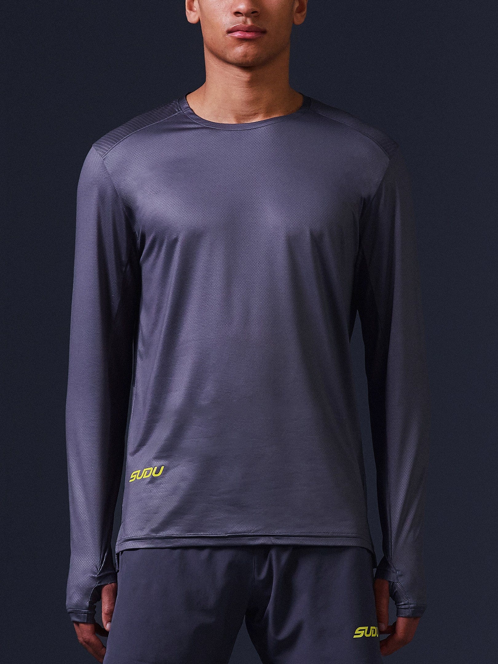SRT LS 01 Long Sleeve Performance Shirt - Grey & Yellow - Moisture Wicking, Breathable for Outdoor Sports & Casual Wear
