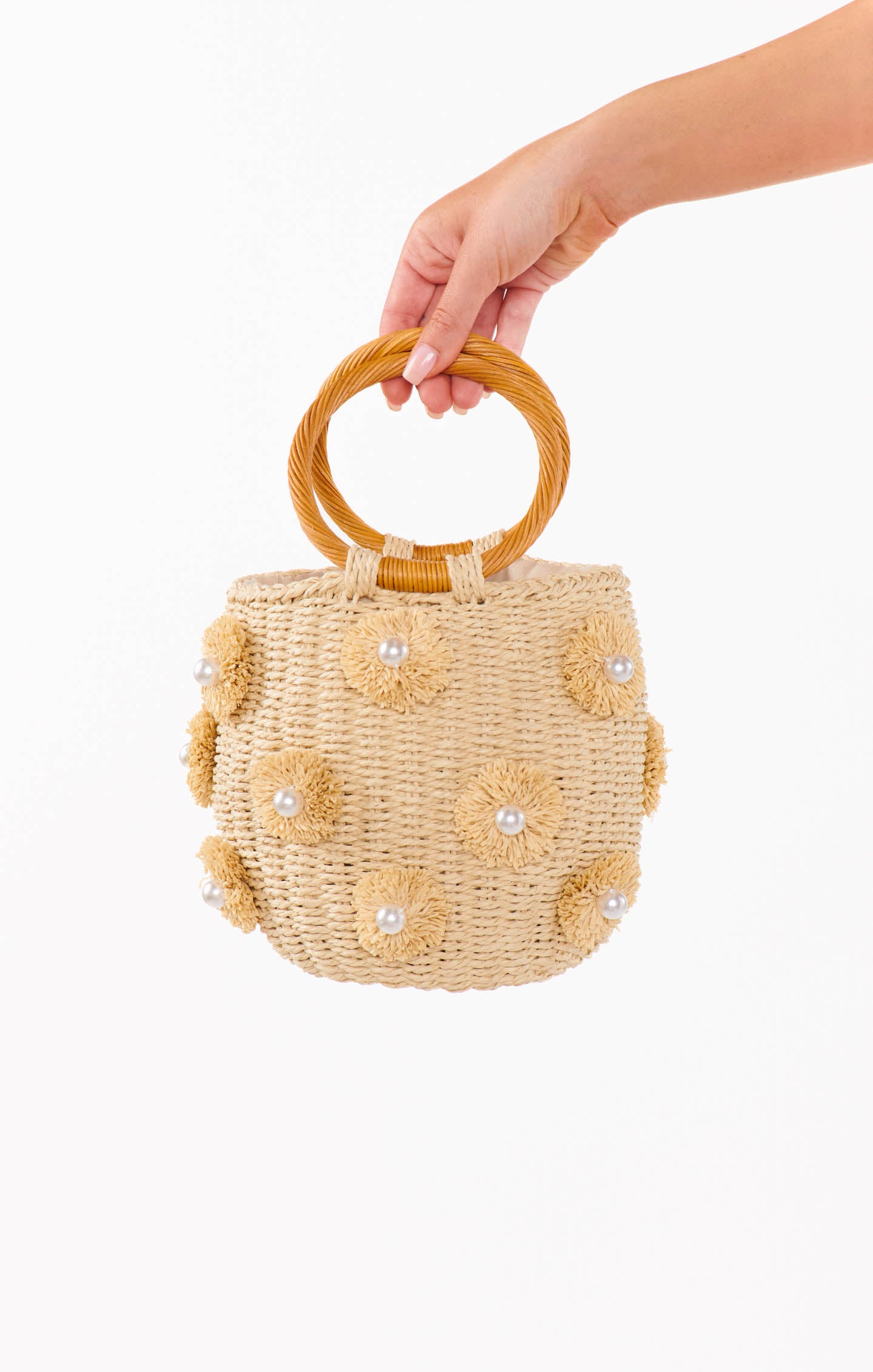 Eco-Friendly Elia Straw Tote Bag - Natural & White Handwoven Beach Bag for Women | Perfect for Summer, Travel, and Shopping