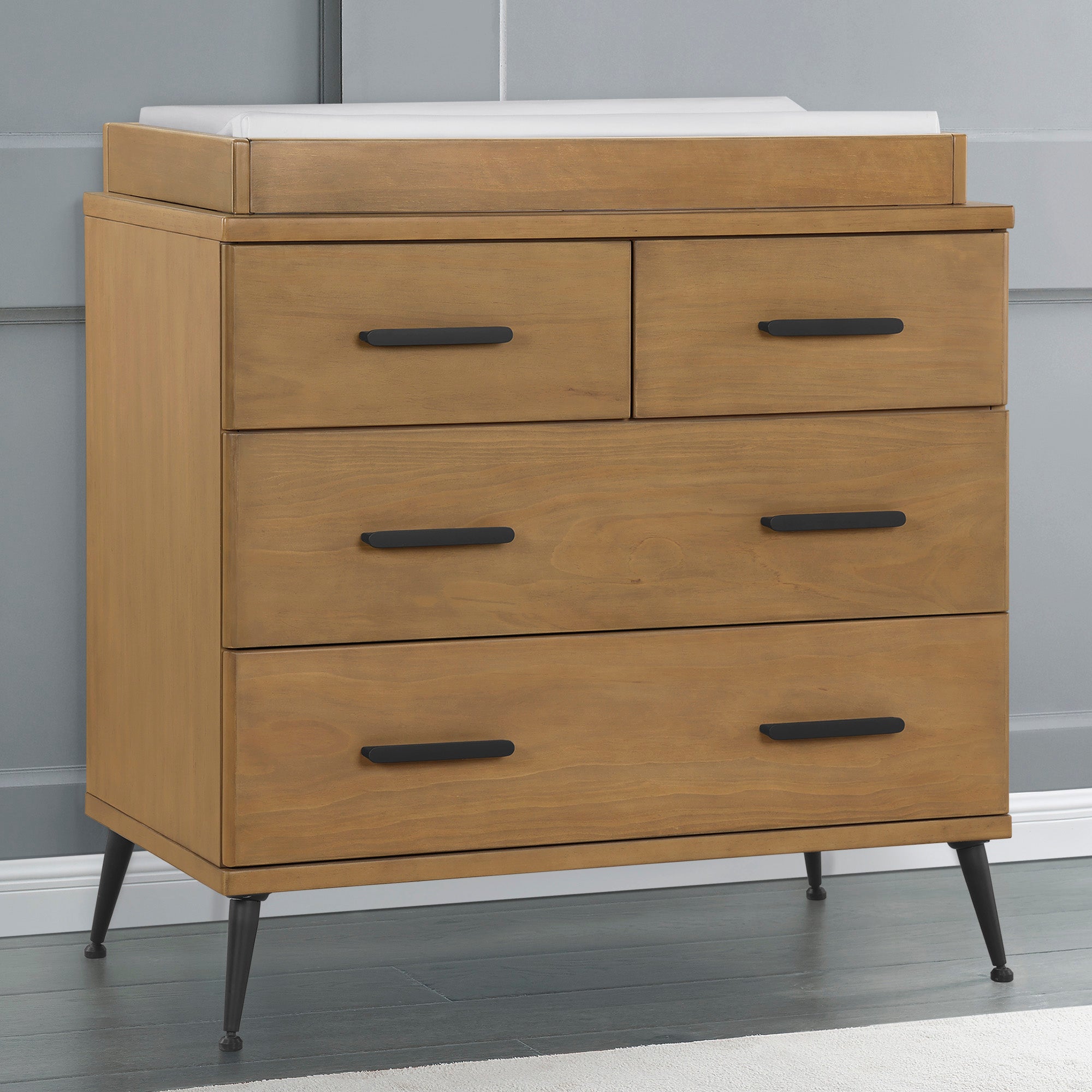 Sloane 4-Drawer Baby Dresser with Changing Table Top & Secure Interlocking Drawers - Perfect for Nursery Organization and Diaper Changing Station