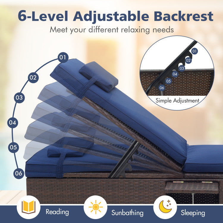 Costway 2-Piece Patio Lounge Chair Set with Adjustable Backrest, Cushions & Headrests - Outdoor Relaxation for Poolside, Garden or Backyard